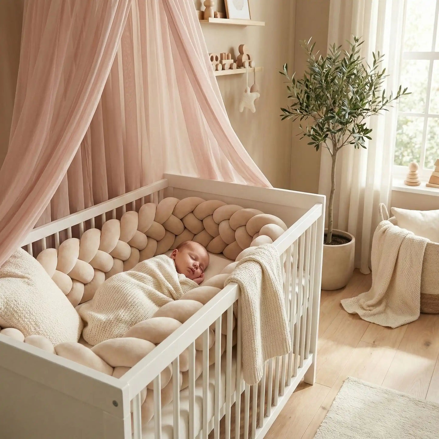 tresse tour de lit kakhi dormir