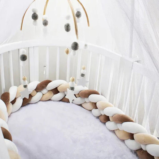 La tresse de lit bébé - marron - blanc - Univerdesenfants