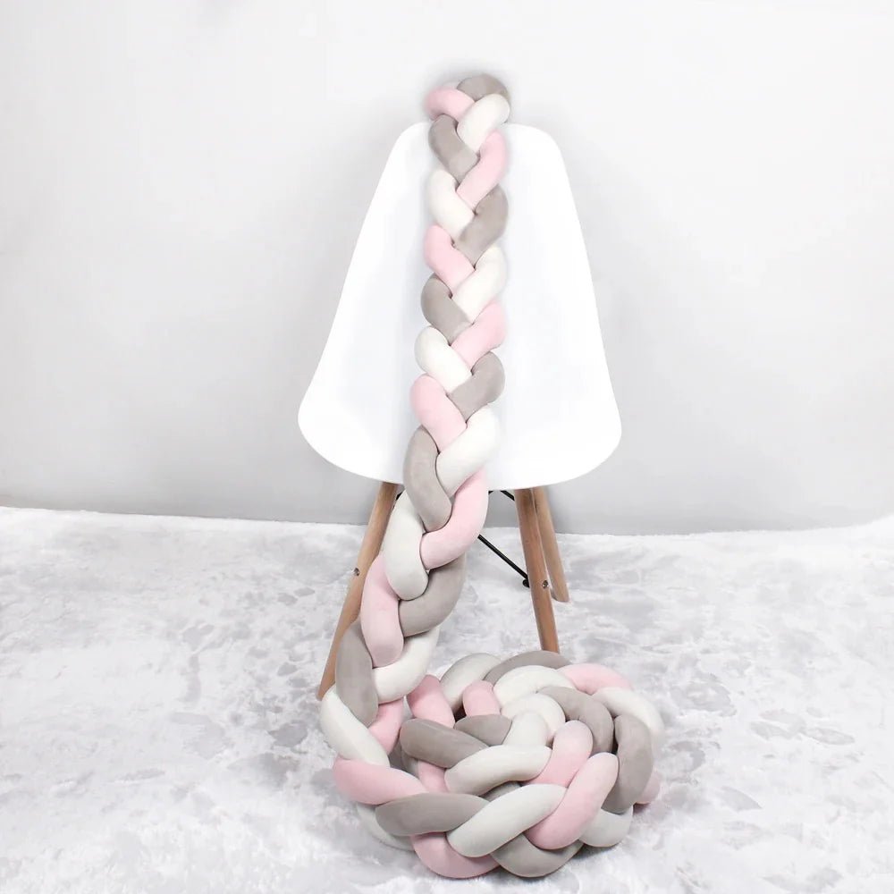Tour de lit tressé - Rose Gris Blanc - Univerdesenfants