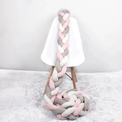 Tour de lit tressé - Rose Gris Blanc - Univerdesenfants