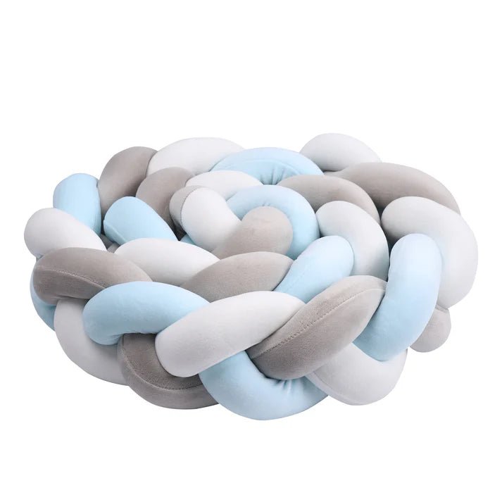 Tresse de Lit Bébé - Bleu - Gris - Blanc - Univerdesenfants