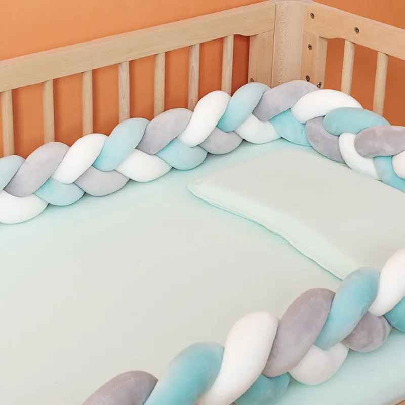 Tresse de Lit Bébé - Bleu - Gris - Blanc - Univerdesenfants