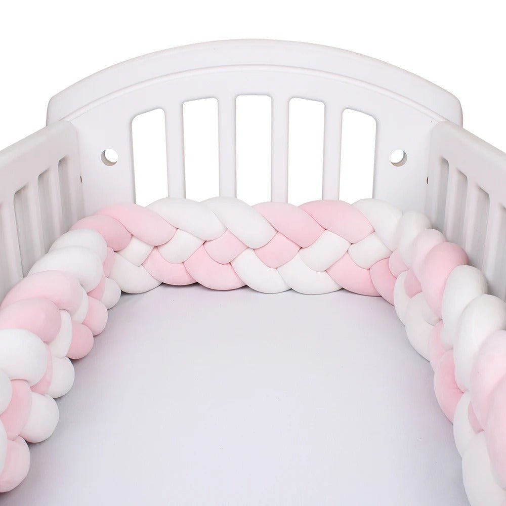 Tresse - de - lit - bébé - rose - blanc - Univerdesenfants
